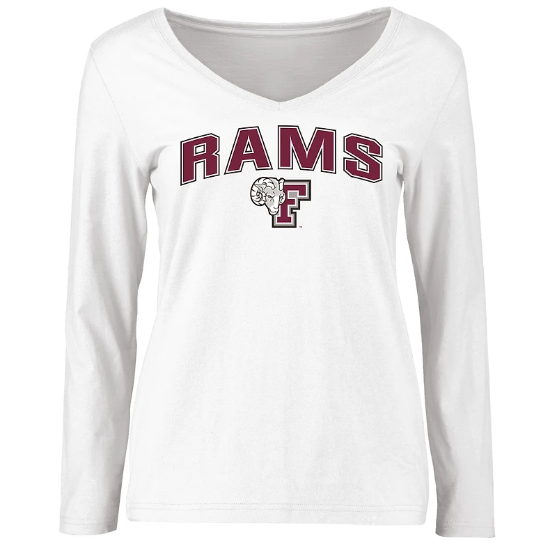 Women's White Fordham Rams Proud Mascot Long Sleeve T-Shirt