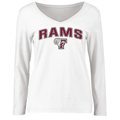 Women's White Fordham Rams Proud Mascot Long Sleeve T-Shirt