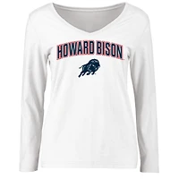 Women's White Howard Bison Proud Mascot Long Sleeve T-Shirt