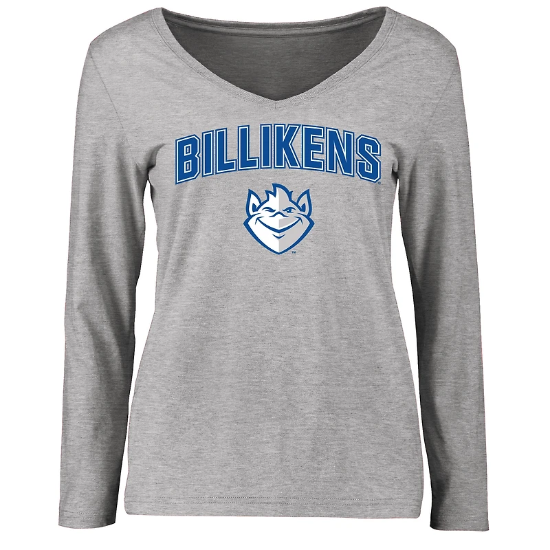 Women's Ash Saint Louis Billikens Proud Mascot Long Sleeve T-Shirt