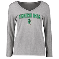 Women's Ash Delta State Statesmen Proud Mascot Long Sleeve T-Shirt