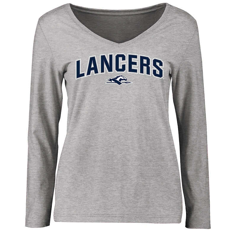 Women's Ash Longwood Lancers Proud Mascot Long Sleeve T-Shirt