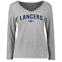 Women's Ash Longwood Lancers Proud Mascot Long Sleeve T-Shirt