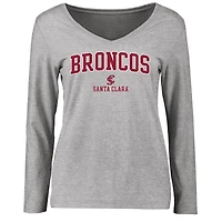 Women's Ash Santa Clara Broncos Proud Mascot Long Sleeve T-Shirt