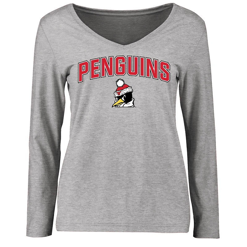 Women's Ash Youngstown State Penguins Proud Mascot Long Sleeve T-Shirt