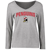 Women's Ash Youngstown State Penguins Proud Mascot Long Sleeve T-Shirt