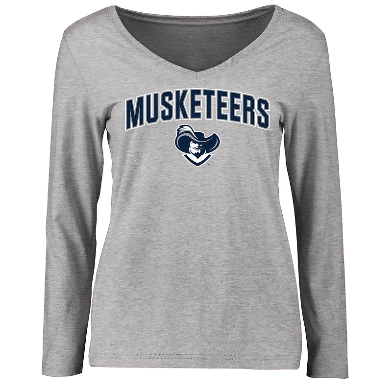 Women's Ash Xavier Musketeers Proud Mascot Long Sleeve T-Shirt