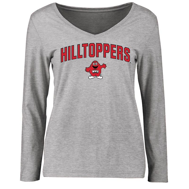 Women's Ash Western Kentucky Hilltoppers Proud Mascot Long Sleeve T-Shirt