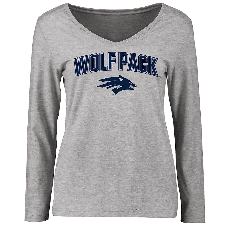 Women's Ash Nevada Wolf Pack Proud Mascot Long Sleeve T-Shirt