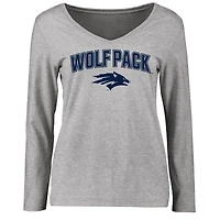 Women's Ash Nevada Wolf Pack Proud Mascot Long Sleeve T-Shirt