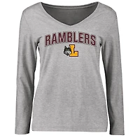 Women's Ash Loyola Chicago Ramblers Proud Mascot Long Sleeve T-Shirt