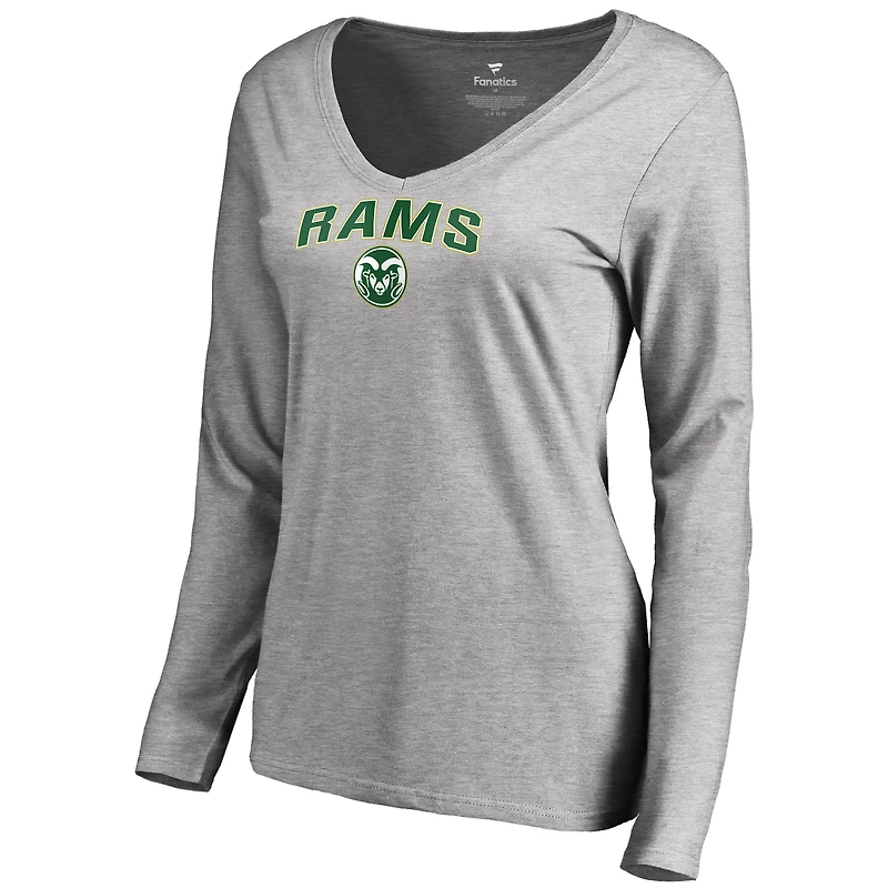 Women's Ash Colorado State Rams Proud Mascot Long Sleeve T-Shirt