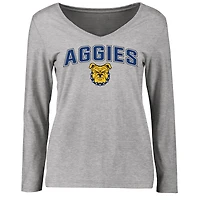 Women's Ash North Carolina A&T Aggies Proud Mascot Long Sleeve T-Shirt