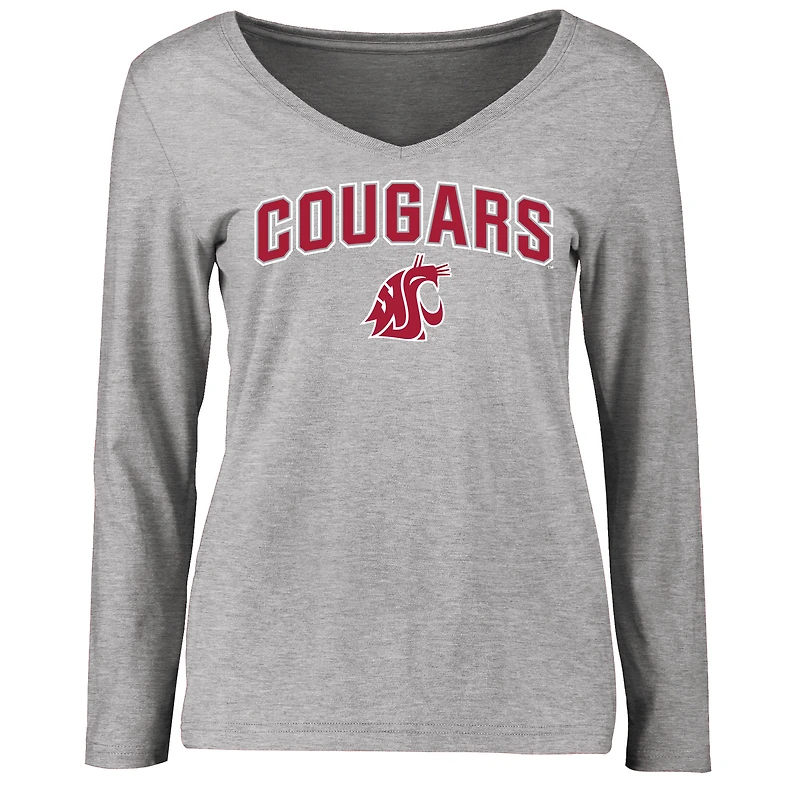 Women's Ash Washington State Cougars Proud Mascot Long Sleeve T-Shirt