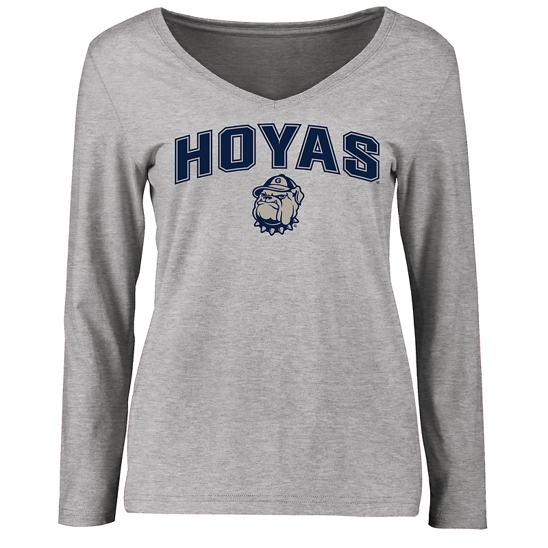 Women's Ash Georgetown Hoyas Proud Mascot Long Sleeve T-Shirt
