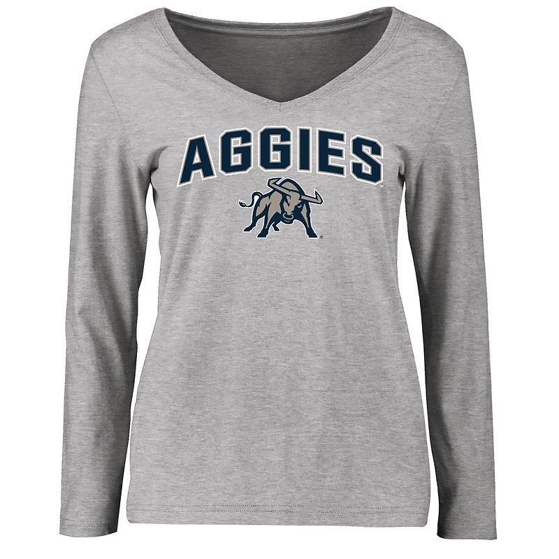 Women's Ash Utah State Aggies Proud Mascot Long Sleeve T-Shirt