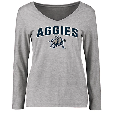 Women's Ash Utah State Aggies Proud Mascot Long Sleeve T-Shirt