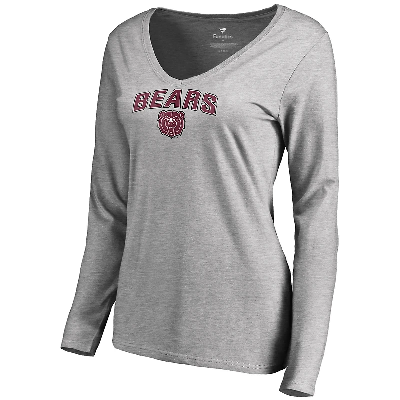 Women's Ash Missouri State University Bears Proud Mascot Long Sleeve T-Shirt