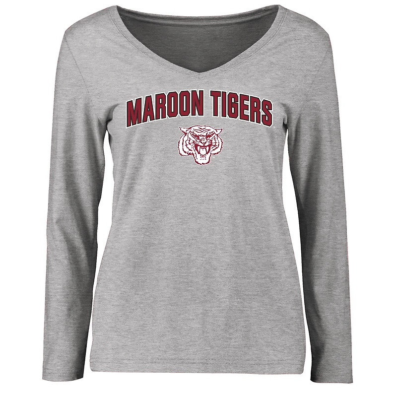 Women's Ash Morehouse Maroon Tigers Proud Mascot Long Sleeve T-Shirt