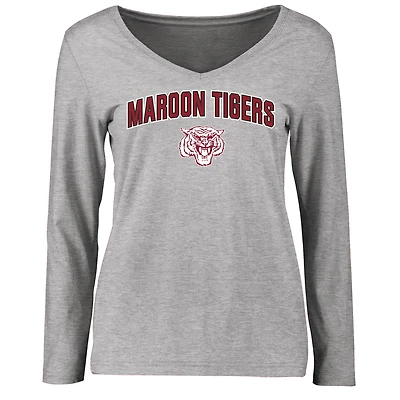 Women's Ash Morehouse Maroon Tigers Proud Mascot Long Sleeve T-Shirt