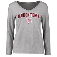 Women's Ash Morehouse Maroon Tigers Proud Mascot Long Sleeve T-Shirt