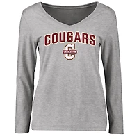 Women's Ash Charleston Cougars Proud Mascot Long Sleeve T-Shirt