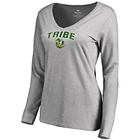 Women's Ash William & Mary Tribe Proud Mascot Long Sleeve T-Shirt