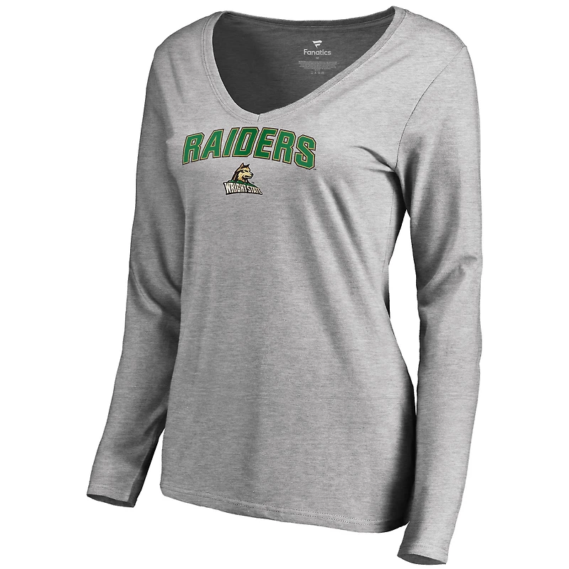 Women's Ash Wright State Raiders Proud Mascot Long Sleeve T-Shirt