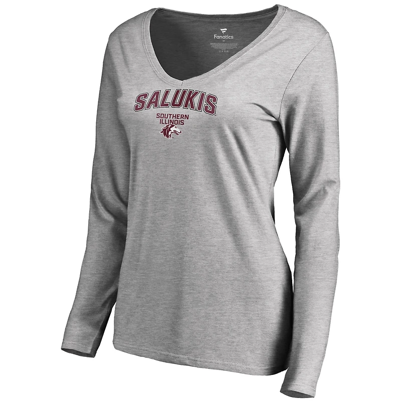 Women's Ash Southern Illinois Salukis Proud Mascot Long Sleeve T-Shirt