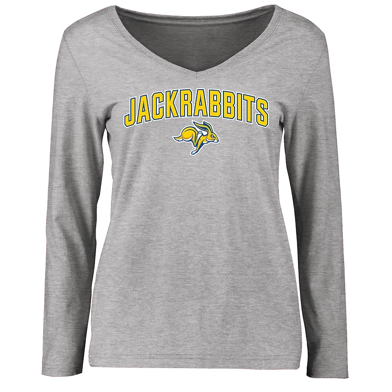 Women's Ash South Dakota State Jackrabbits Proud Mascot Long Sleeve T-Shirt