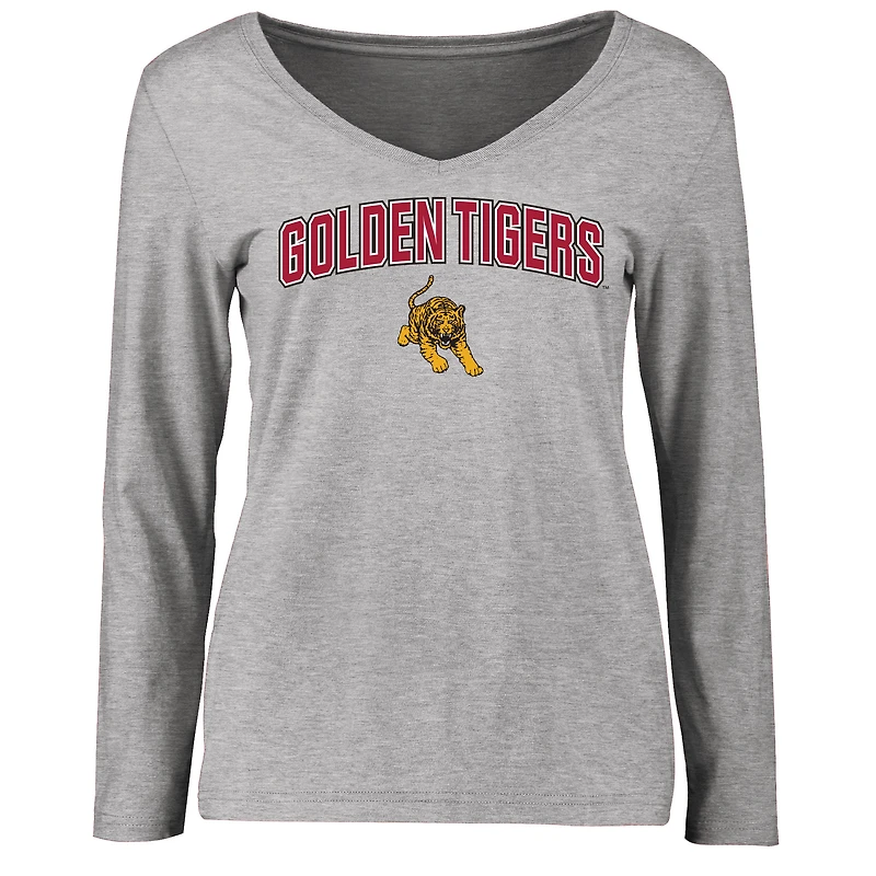 Women's Ash Tuskegee Golden Tigers Proud Mascot Long Sleeve T-Shirt