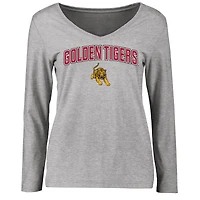 Women's Ash Tuskegee Golden Tigers Proud Mascot Long Sleeve T-Shirt