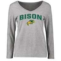 Women's Ash NDSU Bison Proud Mascot Long Sleeve T-Shirt