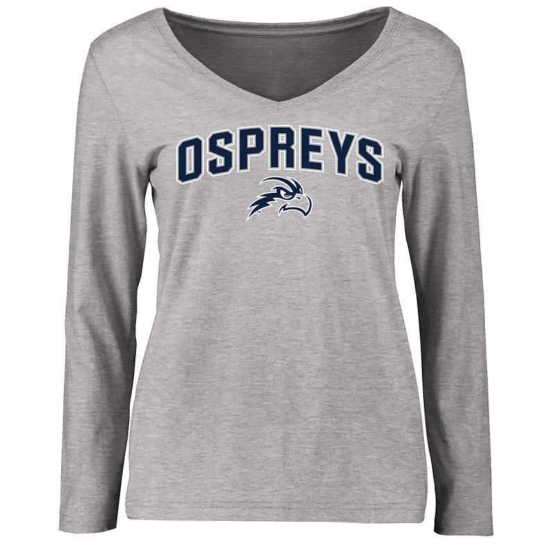 Women's Ash UNF Ospreys Proud Mascot Long Sleeve T-Shirt