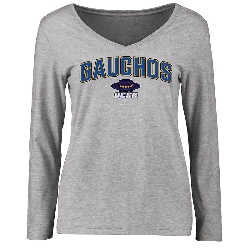 Women's Ash UC Santa Barbara Gauchos Proud Mascot Long Sleeve T-Shirt