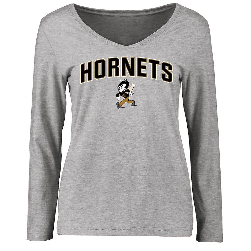 Women's Ash Emporia State Hornets Proud Mascot Long Sleeve T-Shirt