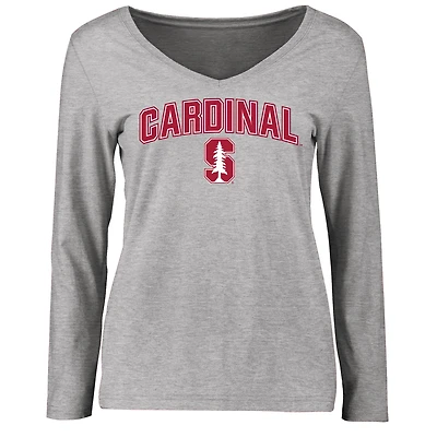 Women's Ash Stanford Cardinal Proud Mascot Long Sleeve T-Shirt