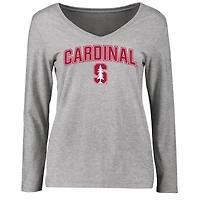 Women's Ash Stanford Cardinal Proud Mascot Long Sleeve T-Shirt