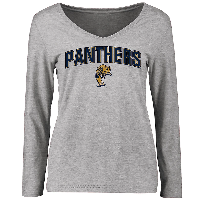 Women's Ash FIU Panthers Proud Mascot Long Sleeve T-Shirt