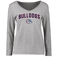 Women's Ash Gonzaga Bulldogs Proud Mascot Long Sleeve T-Shirt