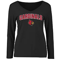 Women's Black Louisville Cardinals Proud Mascot Long Sleeve T-Shirt