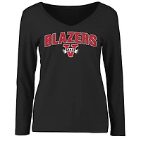 Women's Black Valdosta State Blazers Proud Mascot Long Sleeve T-Shirt