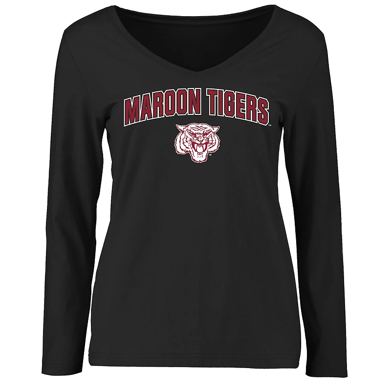 Women's Black Morehouse Maroon Tigers Proud Mascot Long Sleeve T-Shirt
