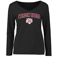 Women's Black Morehouse Maroon Tigers Proud Mascot Long Sleeve T-Shirt