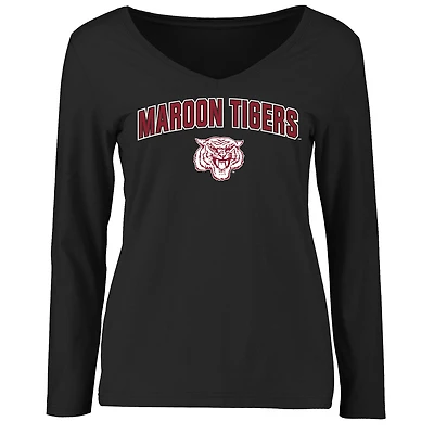 Women's Black Morehouse Maroon Tigers Proud Mascot Long Sleeve T-Shirt