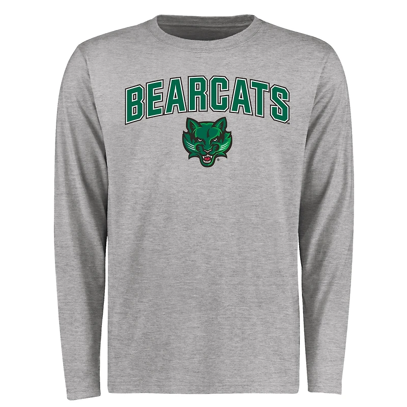 Men's Ash Binghamton Bearcats Proud Mascot Long Sleeve T-Shirt