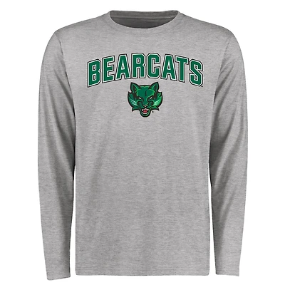 Men's Ash Binghamton Bearcats Proud Mascot Long Sleeve T-Shirt