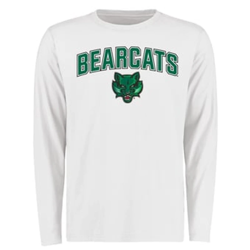 Men's White Binghamton Bearcats Proud Mascot Long Sleeve T-Shirt