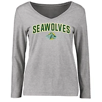 Women's Ash Alaska Anchorage Seawolves Proud Mascot Long Sleeve T-Shirt