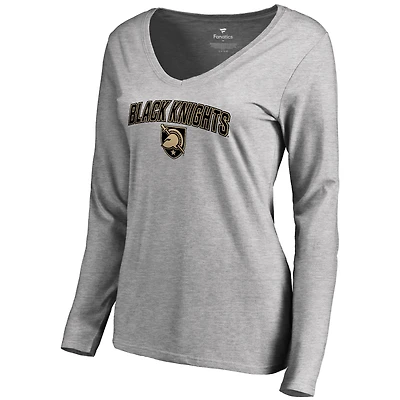 Women's Ash Army Black Knights Proud Mascot Long Sleeve T-Shirt